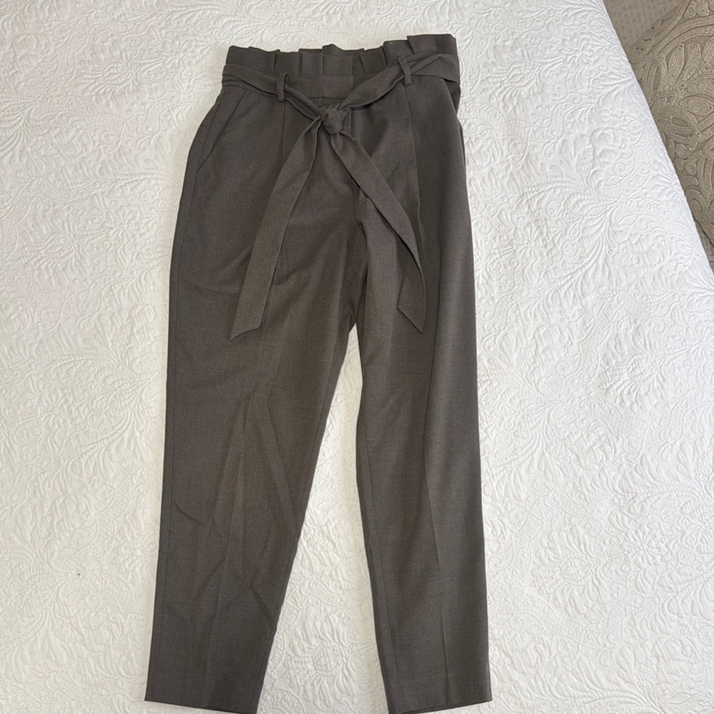 Chic High-Waisted Tie-Belt Trousers